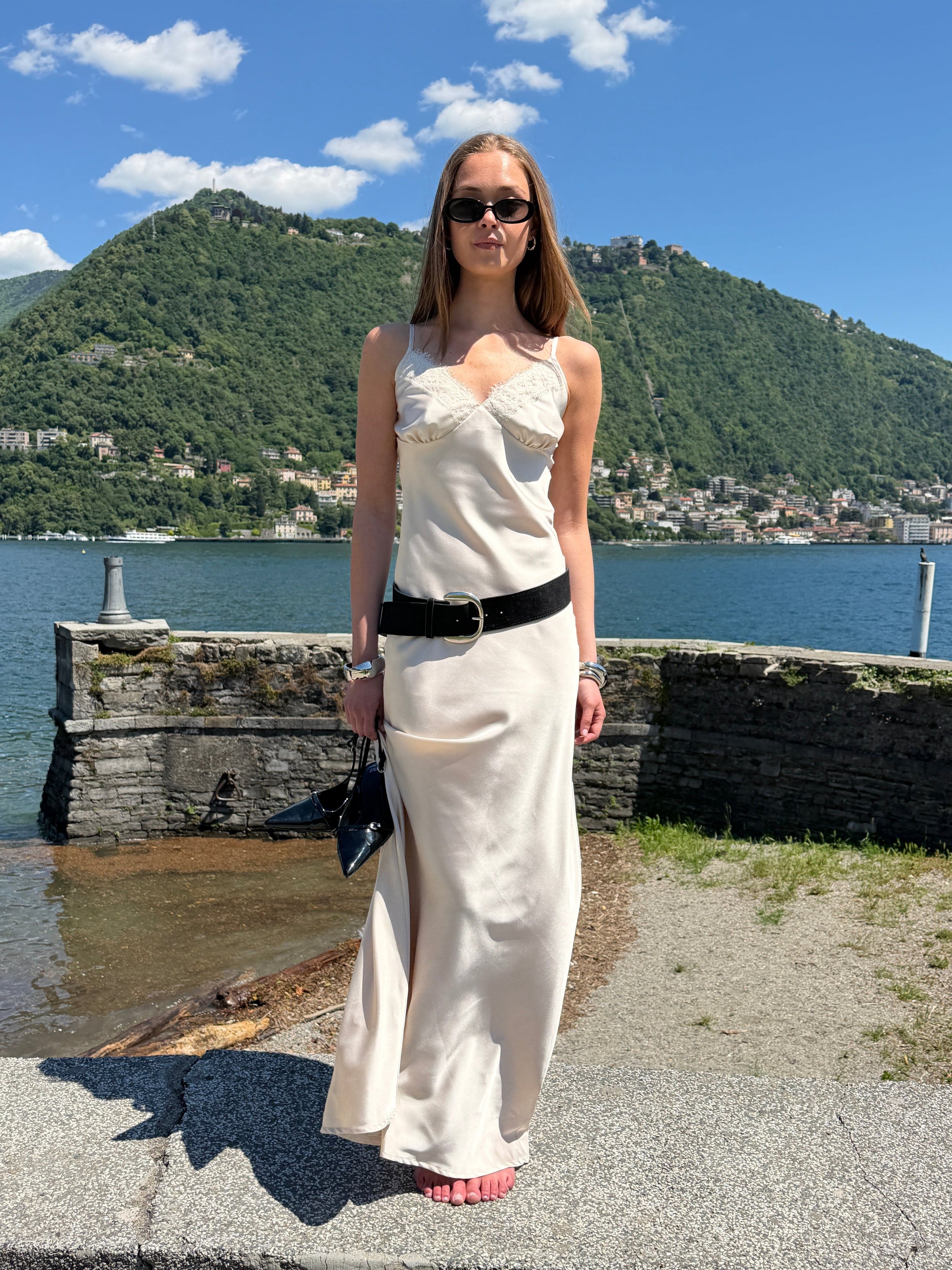 Sambia satin maxi dress - Champagne