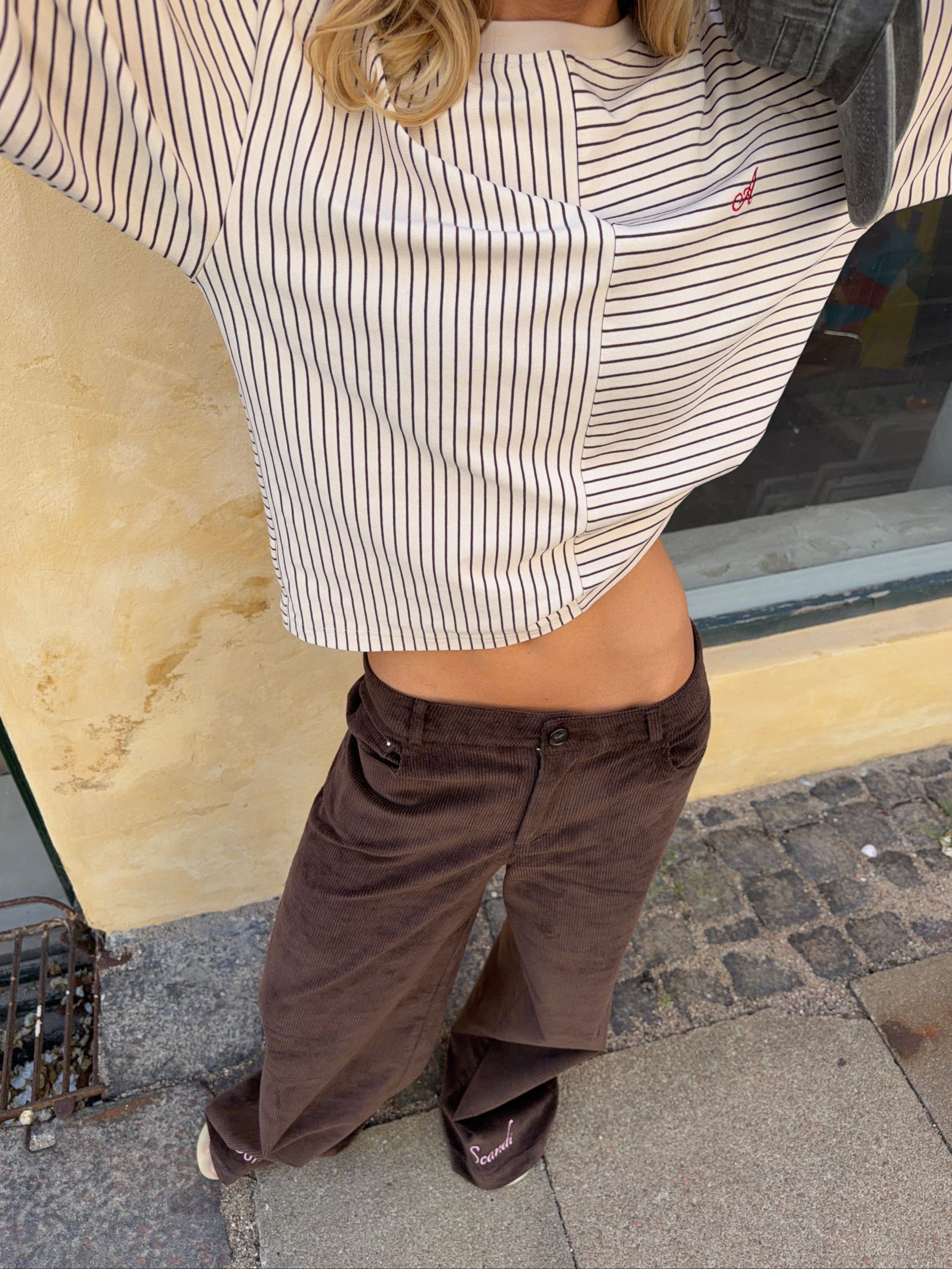 Celina baggy corduroy pants - Dark brown