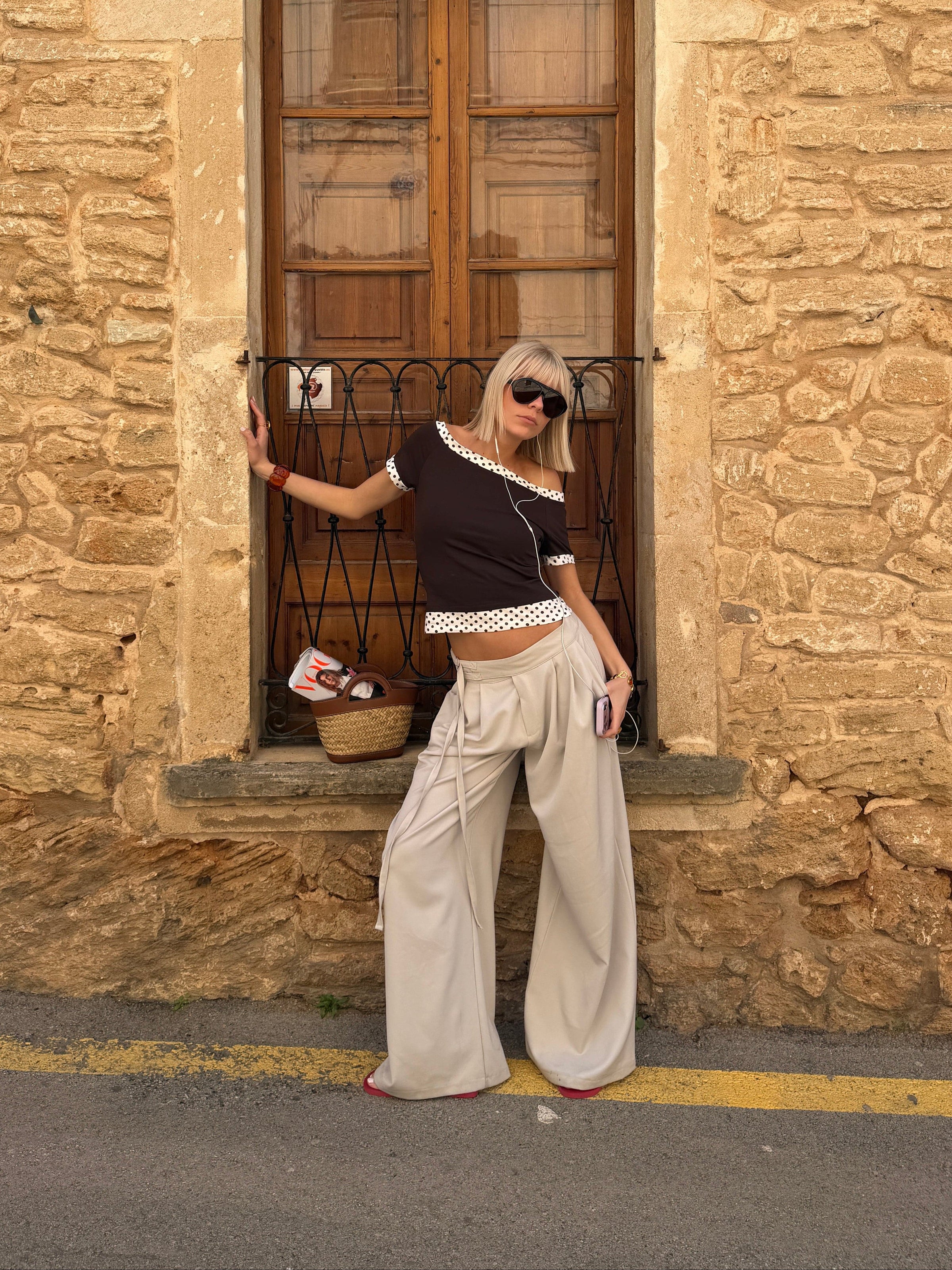 Malva belted suit pants - Light taupe