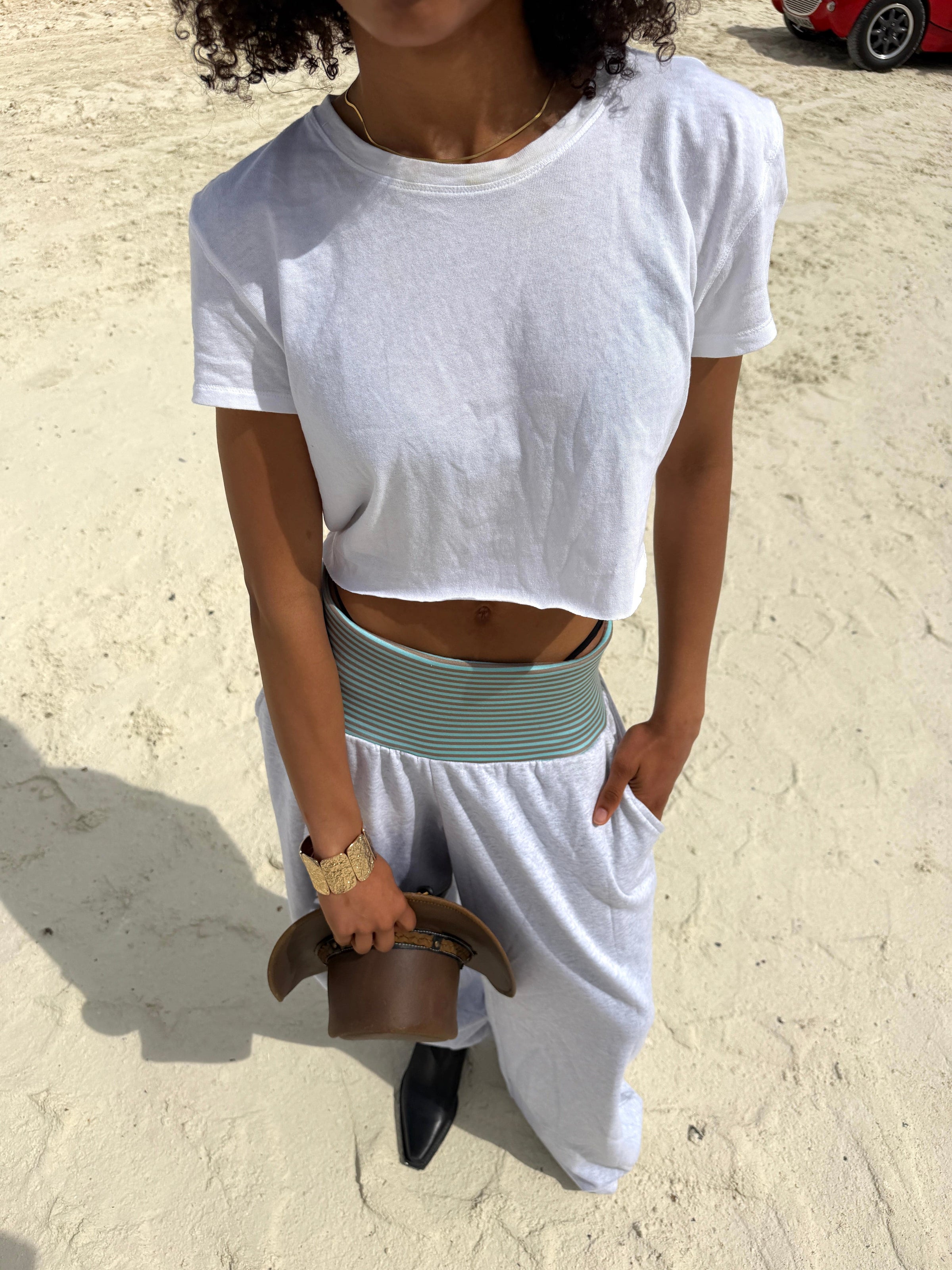 Wela striped sweatpants - Grey mélange