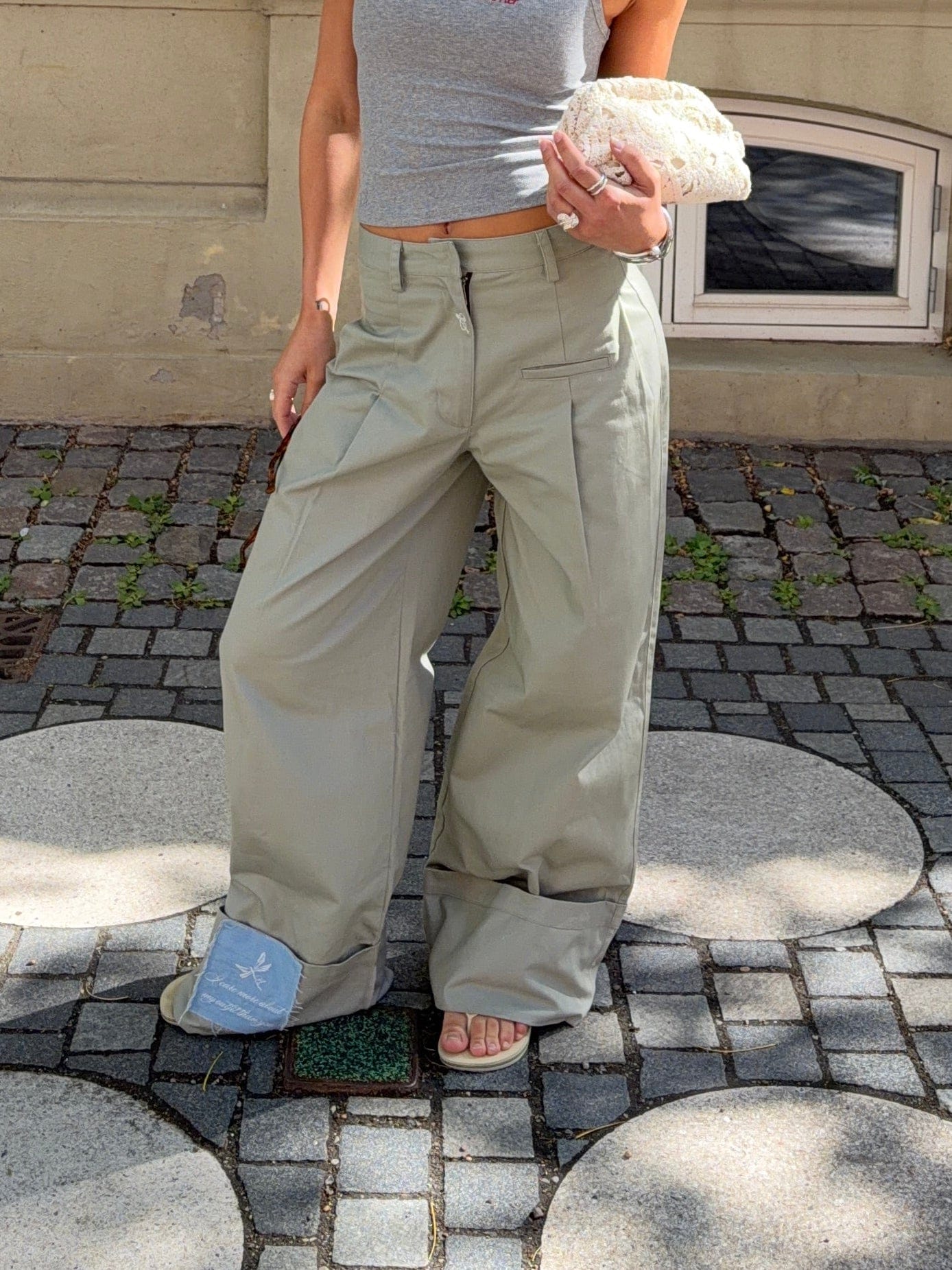 Neva fold up pants - Army green