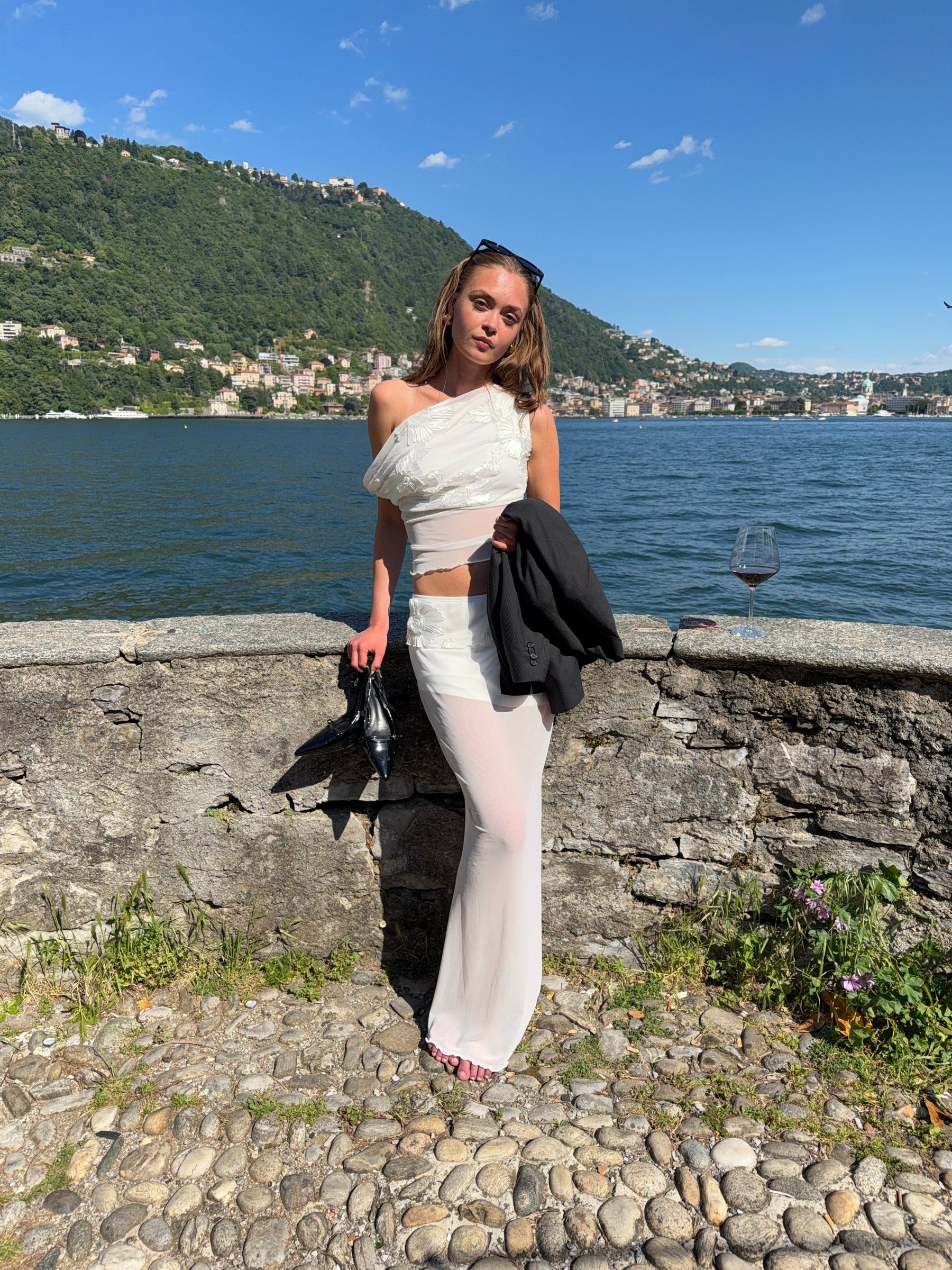 Kivo maxi mesh skirt - White