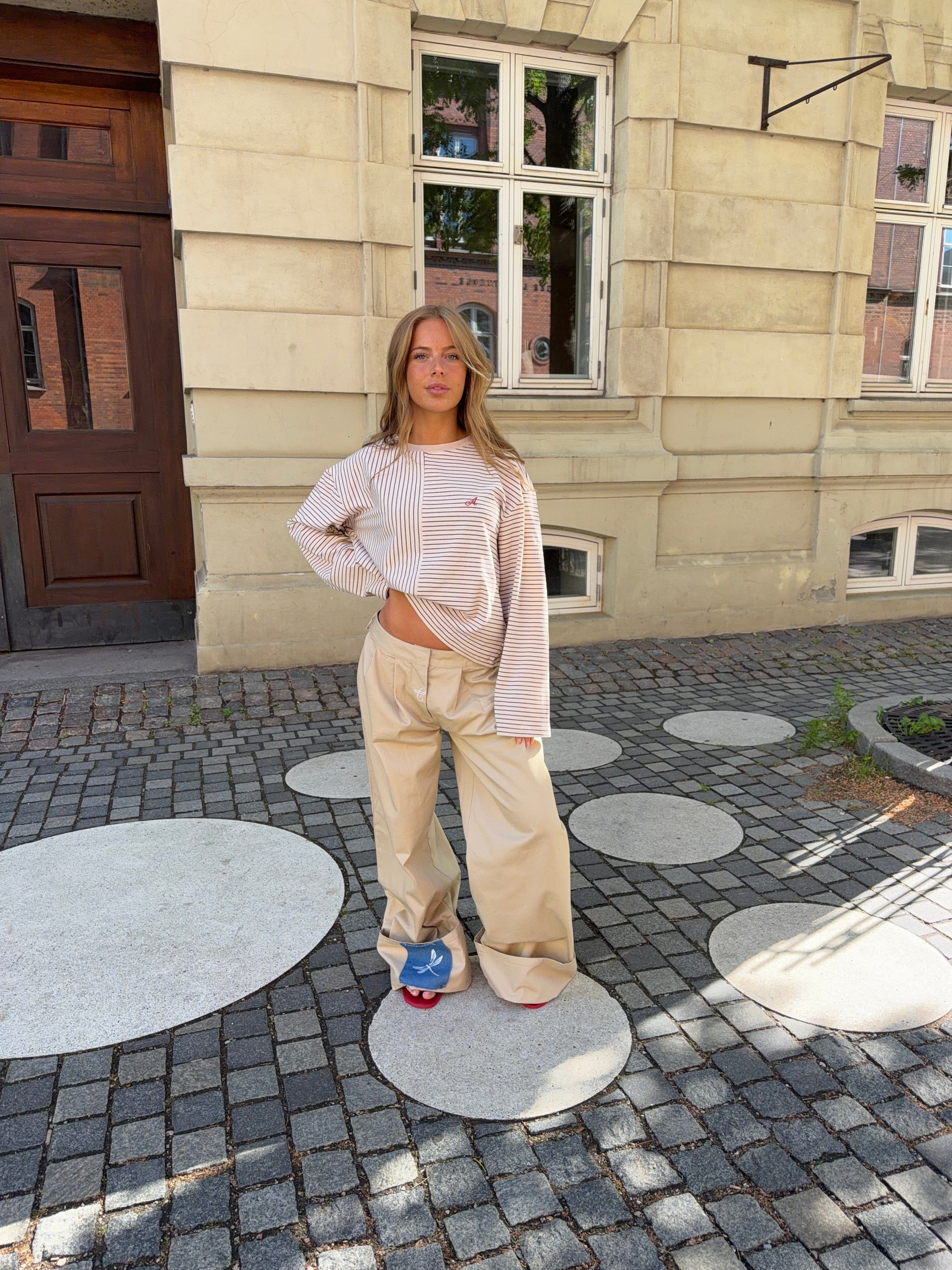 Neva fold up pants - Beige