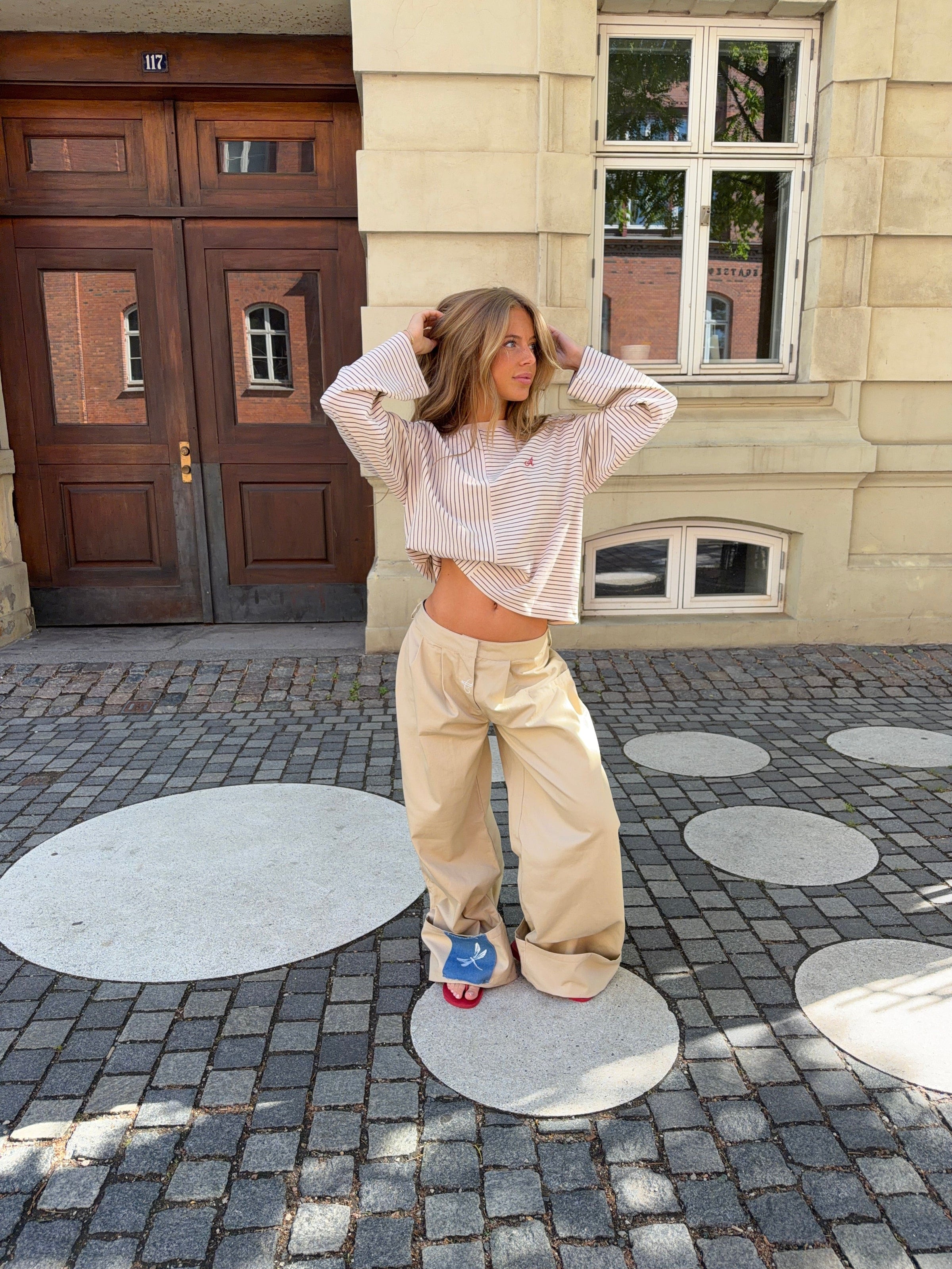 Neva fold up pants - Beige