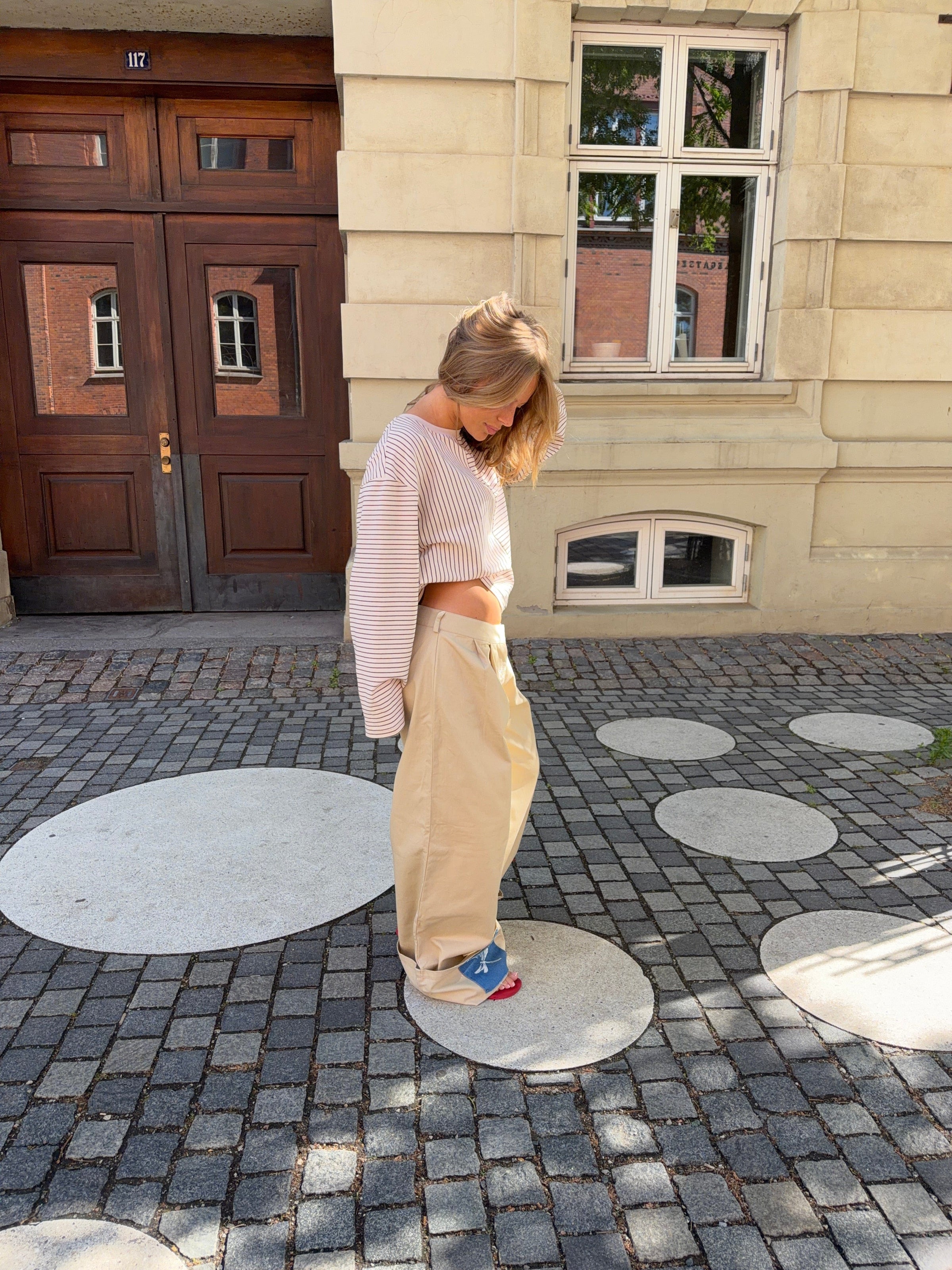Neva fold up pants - Beige