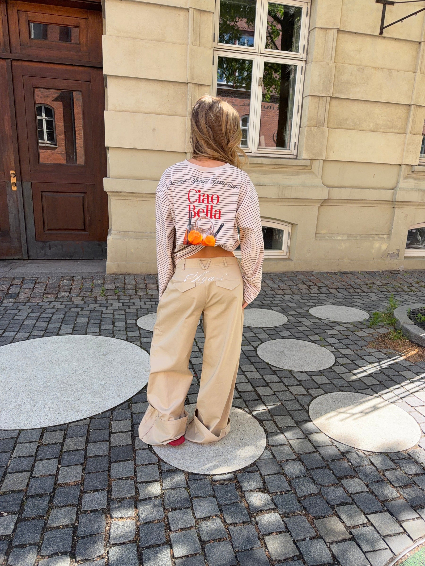 Neva fold up pants - Beige