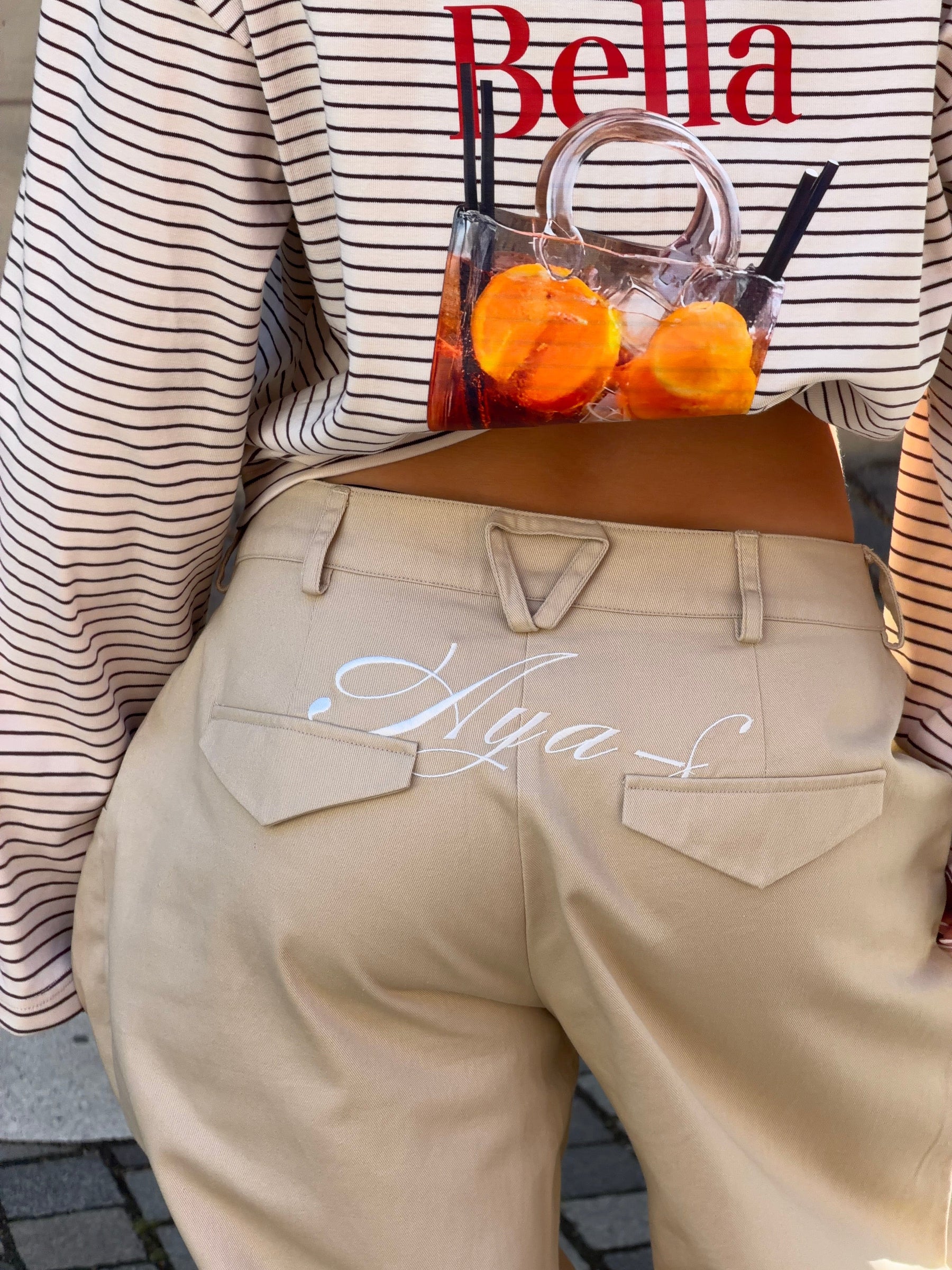 Neva fold up pants - Beige