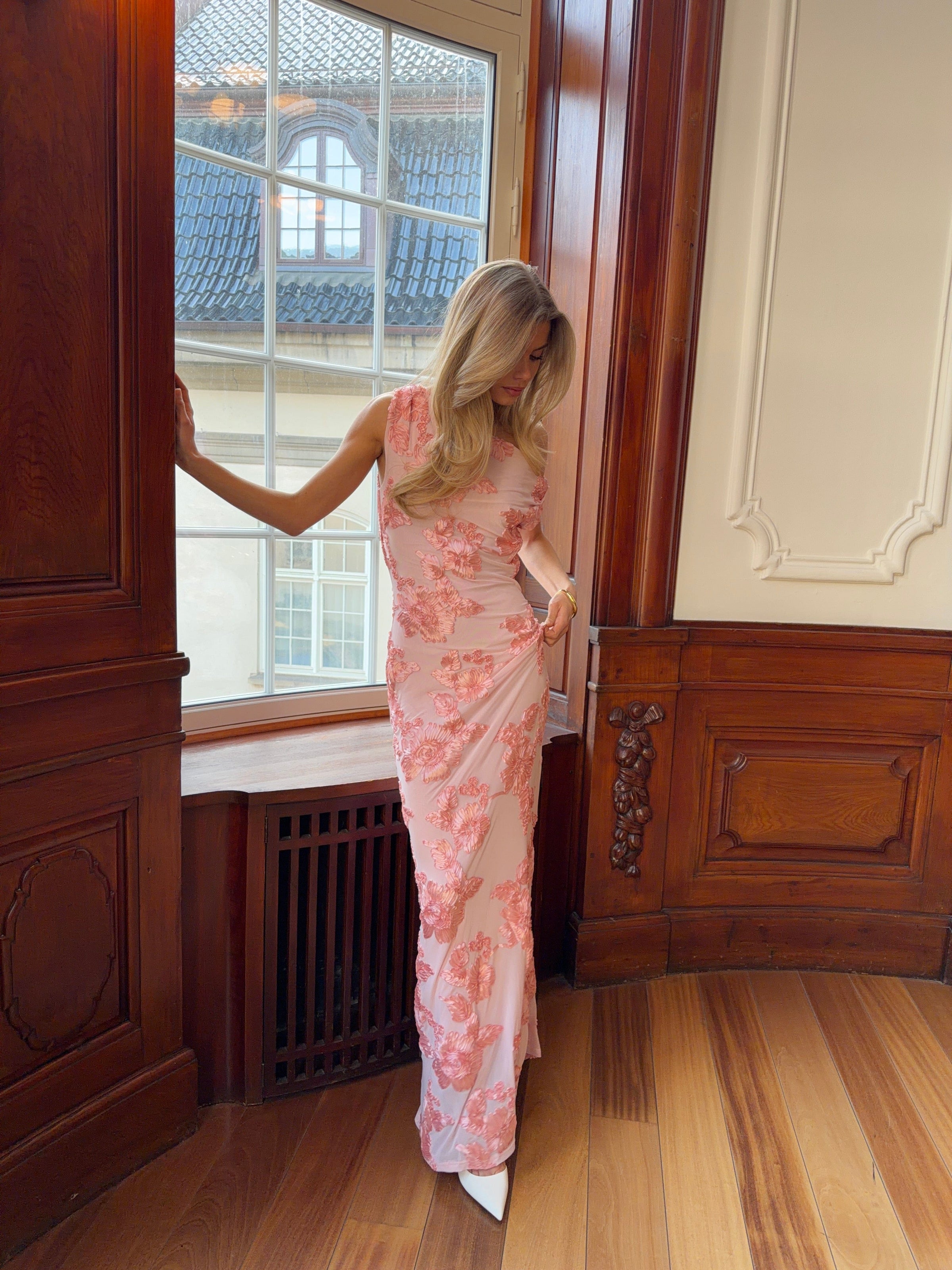 Kivo maxi mesh dress - Pink
