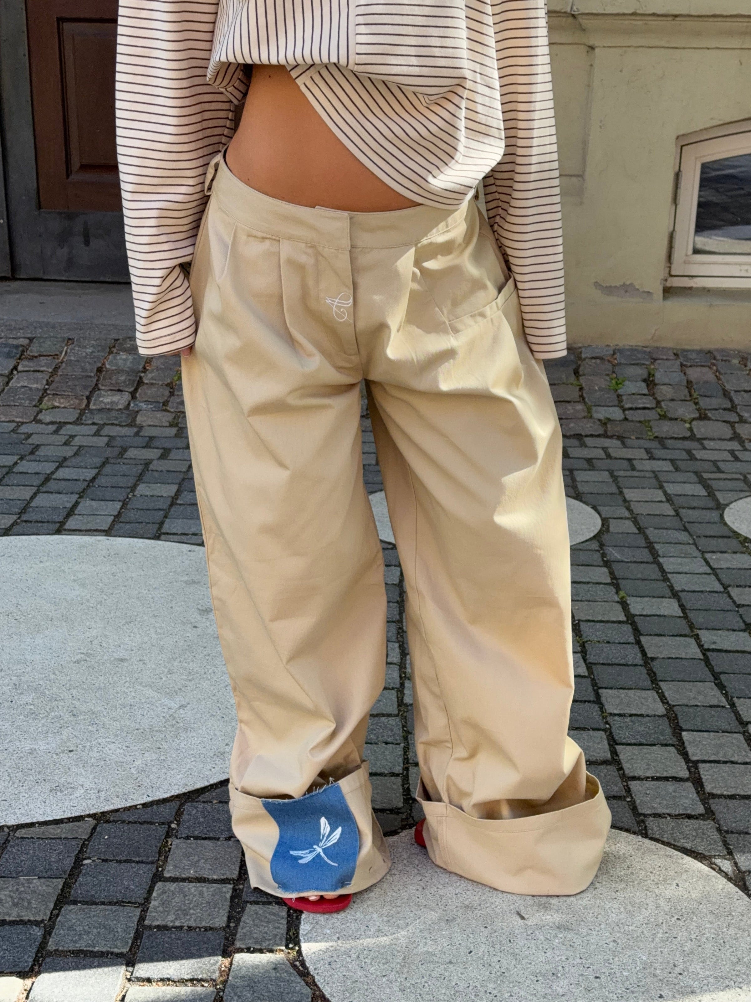 Neva fold up pants - Beige