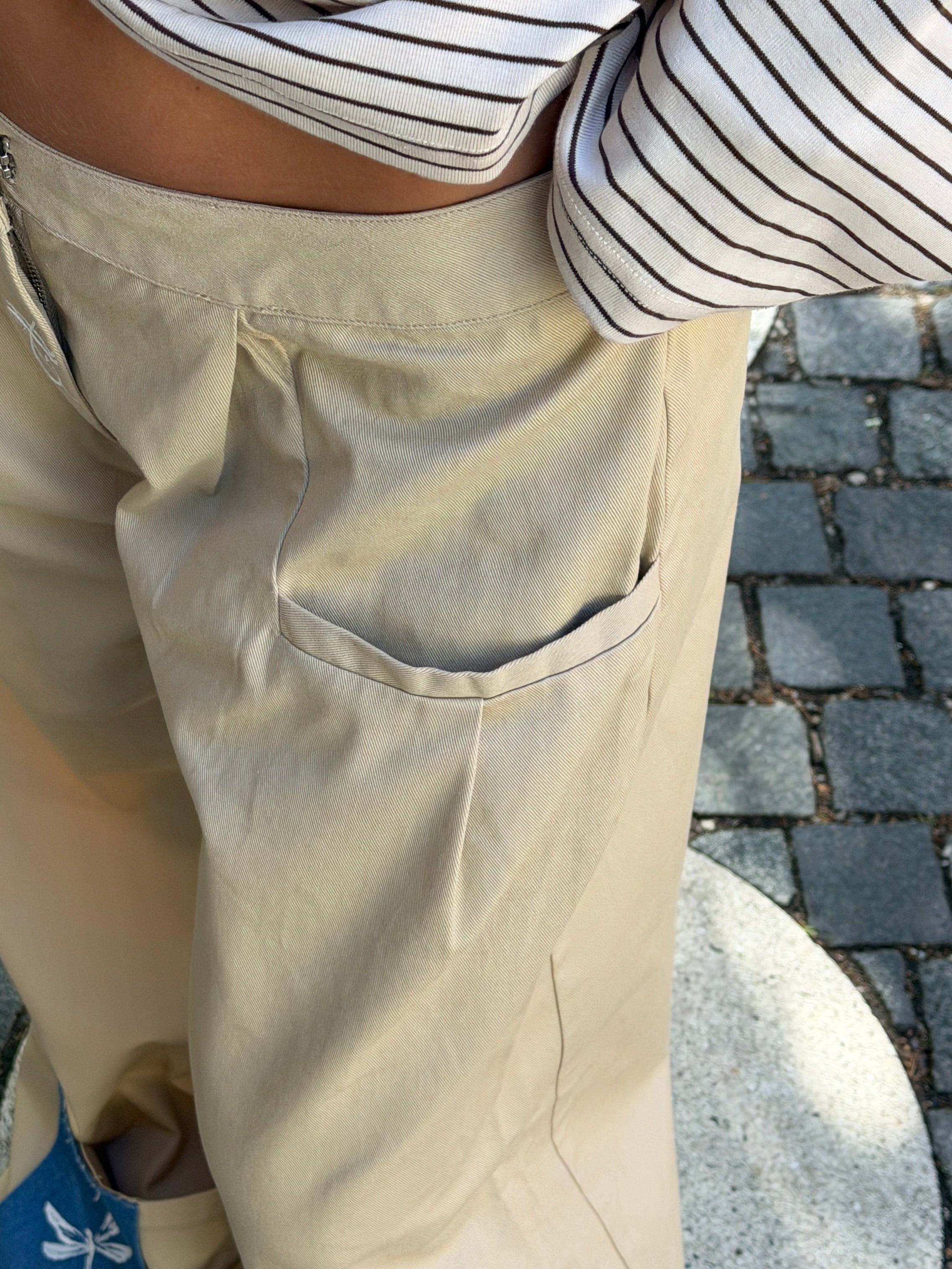 Neva fold up pants - Beige