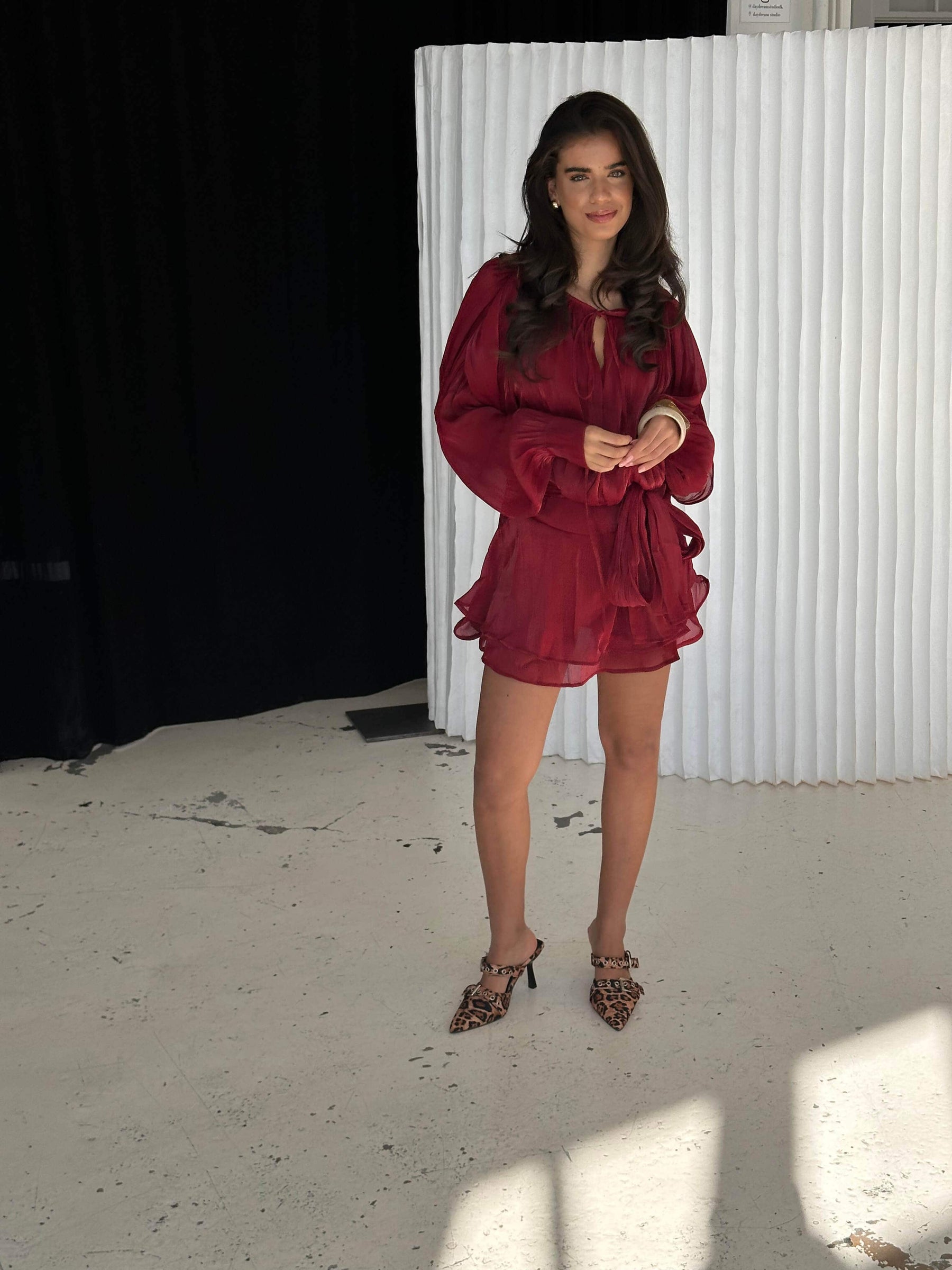 Kalia mini dress - Dark red