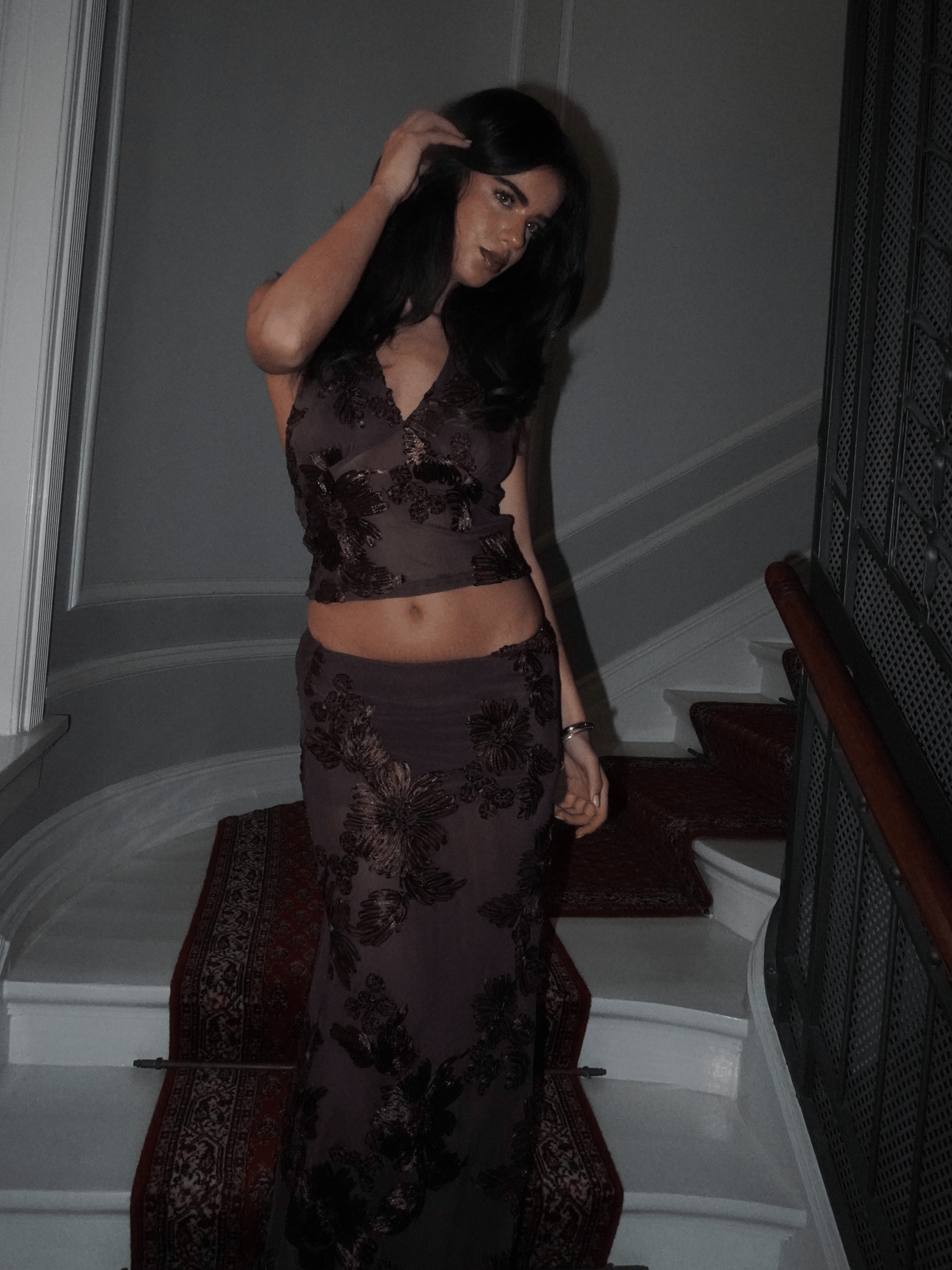 Kivo mesh top - Brown