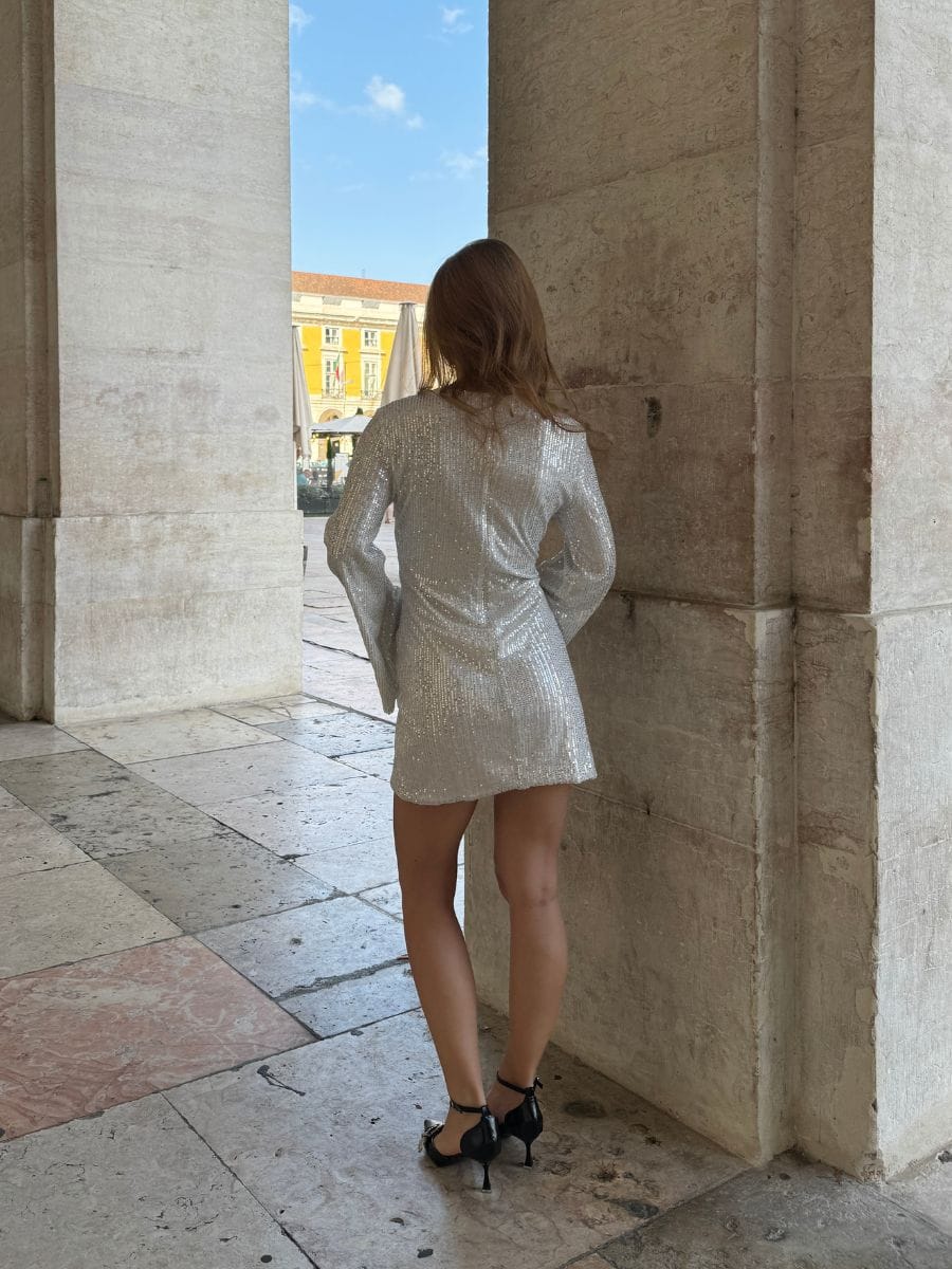 Lola glitter dress - White