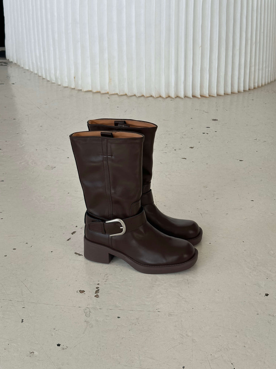 Lua buckle boots - Dark brown