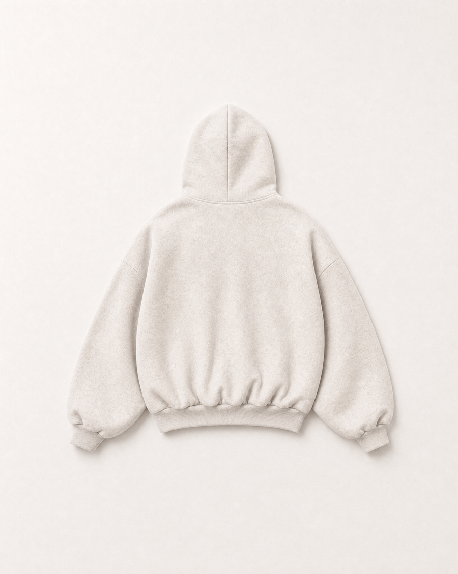 Cream Monogram heavyweight hoodie