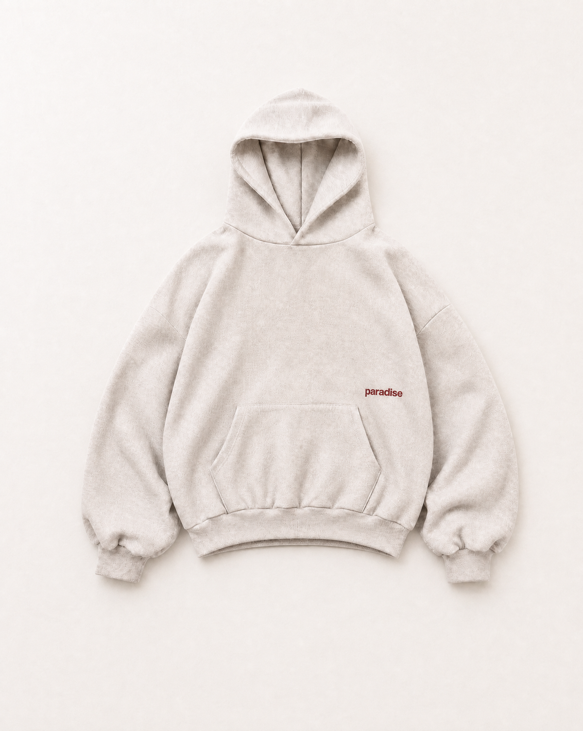 Cream Monogram heavyweight hoodie