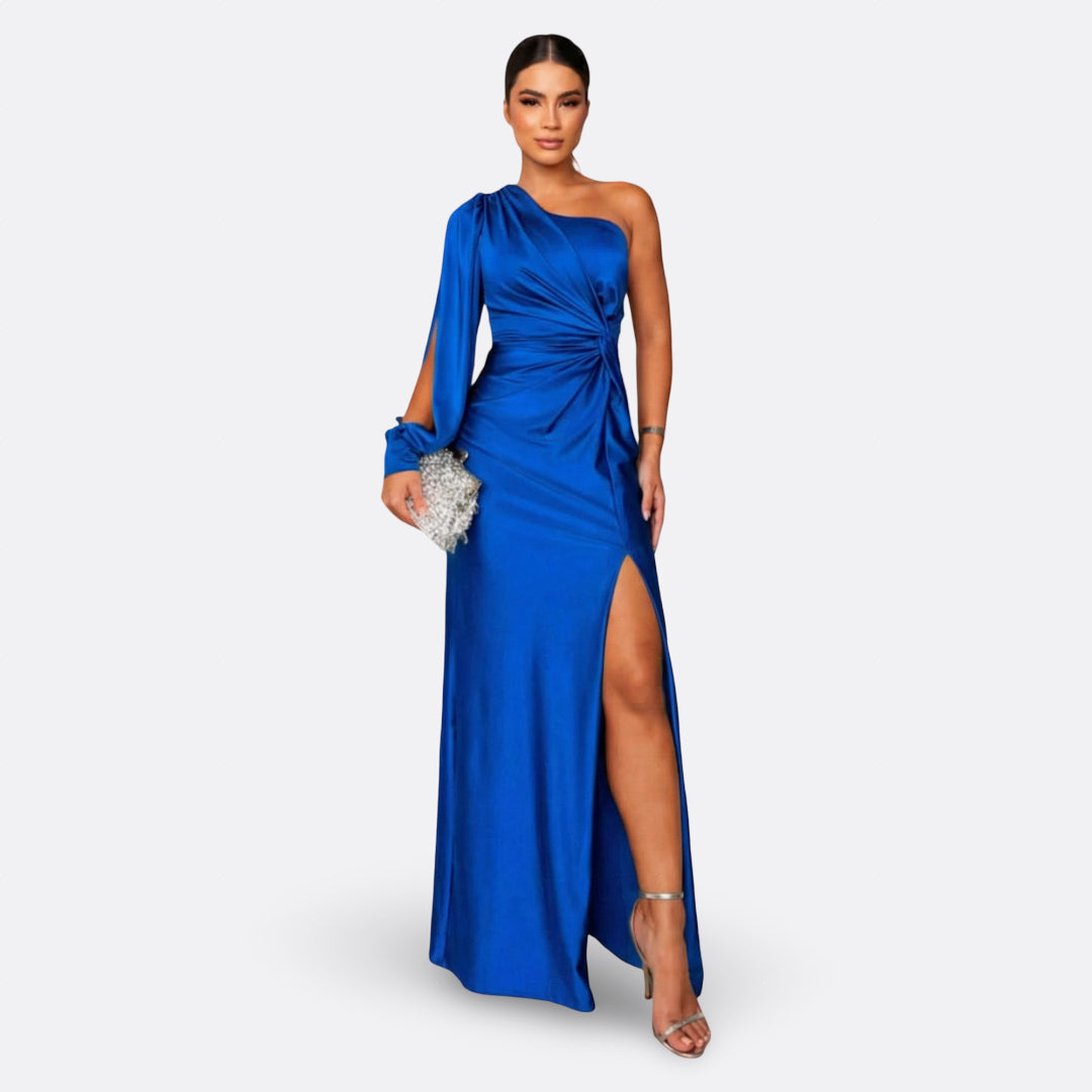 Diana | Vestido con manga abullonada y nudo lateral