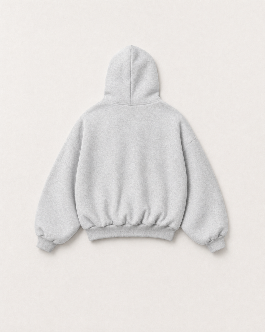 Grey Monogram heavyweight hoodie